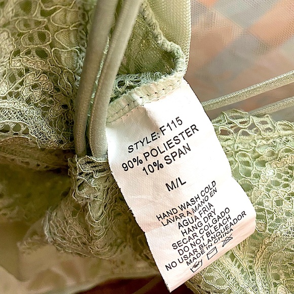 Light Mint Green Floral Laced Mesh Bodysuit 🐍 - Picture 2 of 3